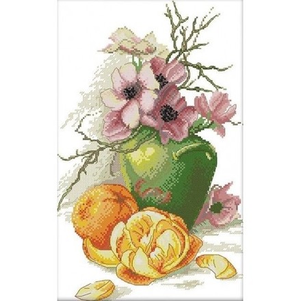 Квіти та апельсини Набір для вишивання хрестиком з друкованою схемою на тканині Joy Sunday J407 - Вышивка крестиком и бисером - Овца Рукодельница