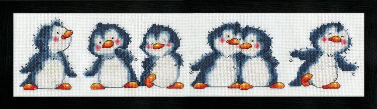 Пінгвіни у ряд. Набір для вишивання. Design Works (dw3253) - Вишивка хрестиком і бісером - Овечка Рукодільниця