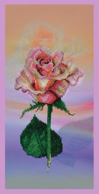 Розовая роза. Схема для вышивки бисером. Картины бисером (S-223кб) - Вышивка крестиком и бисером - Овца Рукодельница