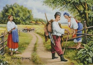 Прощание косаря Электронная схема для вышивания крестиком СХ-157 - Вышивка крестиком и бисером - Овца Рукодельница