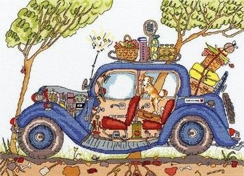 Набор для вышивания крестом Bothy Threads XCT20 Vintage Car Ретро автомобиль - Вышивка крестиком и бисером - Овца Рукодельница