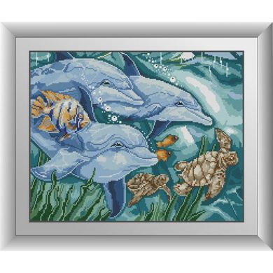 Три дельфіни. Dream Art (30537D) - Вишивка хрестиком і бісером - Овечка Рукодільниця