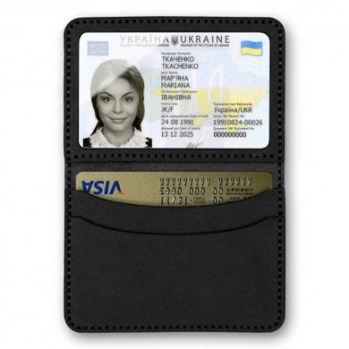Обкладинка на ID паспорт чорна Заготовка для вишивки зі штучної шкіри Wonderland Сrafts FLBE(BB)-036 - Вишивка хрестиком і бісером - Овечка Рукодільниця