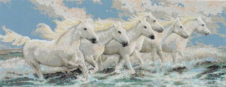 Seaside Horses Лошади у моря. Набор для вышивания крестом. Janlynn (013-0338) - Вышивка крестиком и бисером - Овца Рукодельница