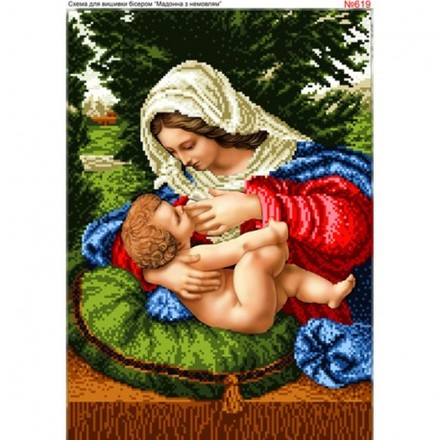 Мадонна з немовлям. Годувальниця Схема для вишивки бісером Biser-Art 619ба - Вишивка хрестиком і бісером - Овечка Рукодільниця
