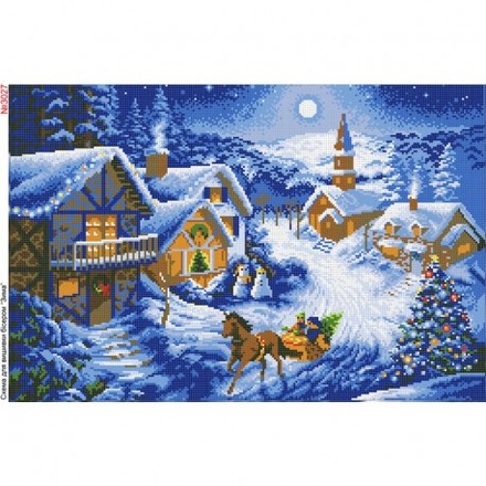 Різдвяний краєвид Схема для вишивки бісером Biser-Art 3027ба - Вышивка крестиком и бисером - Овца Рукодельница