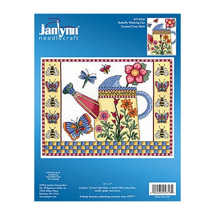 Набор для вышивания Janlynn 017-0106 Butterfly Watering Can - Вишивка хрестиком і бісером - Овечка Рукодільниця