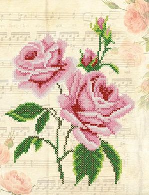 Урожай. Рожеві троянди. Тканина із малюнком для вишивання бісером. Марічка (РКП-4-027) - Вишивка хрестиком і бісером - Овечка Рукодільниця