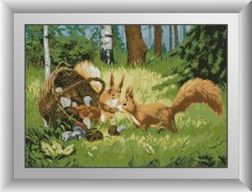 Набір для малювання каменями алмазний живопис Dream Art Білки (квадратні, повна) 30740D - Вишивка хрестиком і бісером - Овечка Рукодільниця