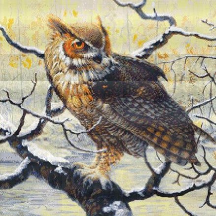 The Great Horned Owl Kustom Krafts (97367) - Вишивка хрестиком і бісером - Овечка Рукодільниця