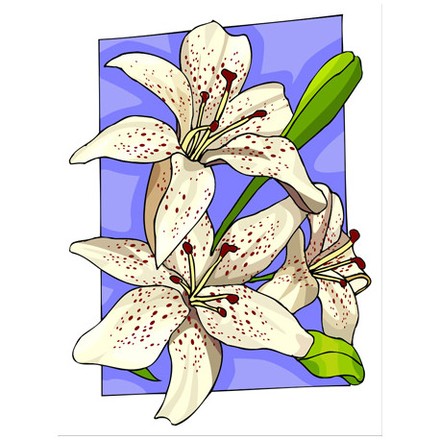 Пятнистые лилии Ткань для вышивания с нанесённым рисунком Orchidea O-009 - Вышивка крестиком и бисером - Овца Рукодельница