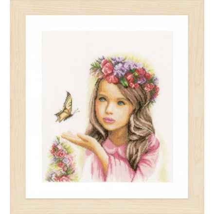 Набор для вышивания Lanarte Angel with Butterflies Ангел с бабочками PN-0164072 - Вишивка хрестиком і бісером - Овечка Рукодільниця