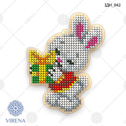 Набор для изготовления ёлочной игрушки VIRENA ИДН_042 - Вышивка крестиком и бисером - Овца Рукодельница