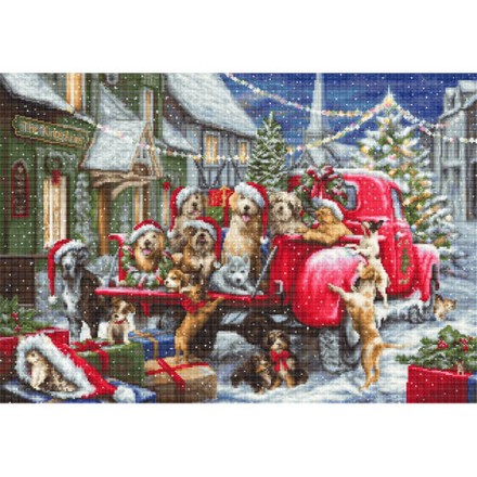 Рождество щенков Набор для вышивания крестом Luca-S B2414 - Вишивка хрестиком і бісером - Овечка Рукодільниця