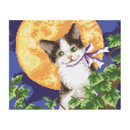 Місячний кіт Схема для вишивки бісером Повітруля Т4 07 - Вишивка хрестиком і бісером - Овечка Рукодільниця