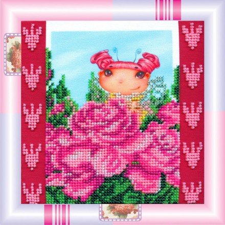 Набор для вышивания бисером Абрис Арт АМ-018 Розовая фея - Вишивка хрестиком і бісером - Овечка Рукодільниця