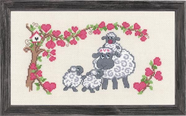 Овечья семья. Набор для вышивания. Permin (92-5347) - Вышивка крестиком и бисером - Овца Рукодельница