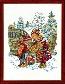 Діти їдять тістечка Набір для вишивання хрестиком Eva Rosenstand 14-211 - Вишивка хрестиком і бісером - Овечка Рукодільниця