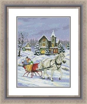 Зимовий вечір Набір для вишивання хрестиком OLanTa VN-205 - Вишивка хрестиком і бісером - Овечка Рукодільниця