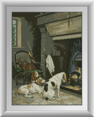 Собаки у камина. Набор алмазной живописи. Dream Art (31023D) - Вышивка крестиком и бисером - Овца Рукодельница