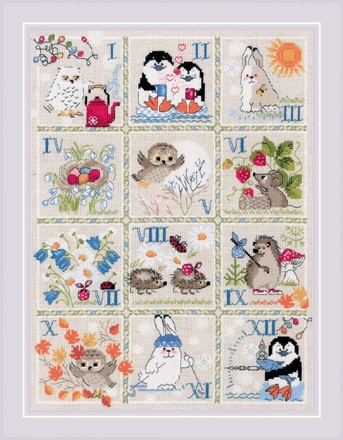 Лесной календарь. Набор для вышивания крестом. Риолис (1979) - Вышивка крестиком и бисером - Овца Рукодельница