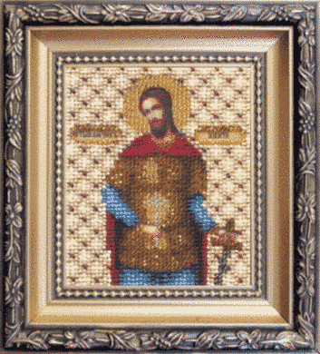 Ікона святому великомученикові Микиті. Чарівна Мить (Б-1094) - Вишивка хрестиком і бісером - Овечка Рукодільниця