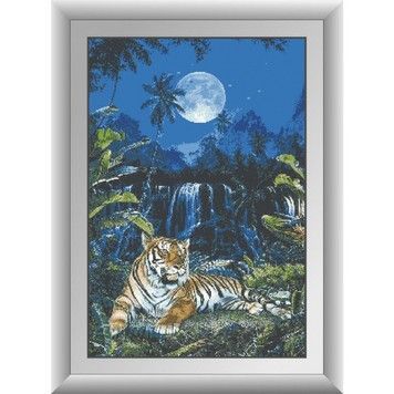 Набір для малювання камінням алмазна живопис Dream Art Місячний тигр (квадратні, повна) 30319D - Вишивка хрестиком і бісером - Овечка Рукодільниця
