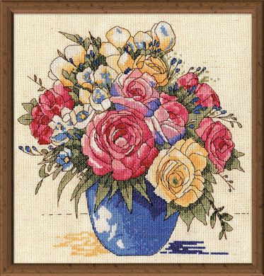 Пастельна ваза з квітами. Набір для вишивання. Design Works (dw3248) - Вишивка хрестиком і бісером - Овечка Рукодільниця