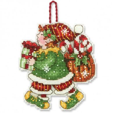 Набор для вышивания Dimensions 70-08913 Elf Ornament - Вышивка крестиком и бисером - Овца Рукодельница