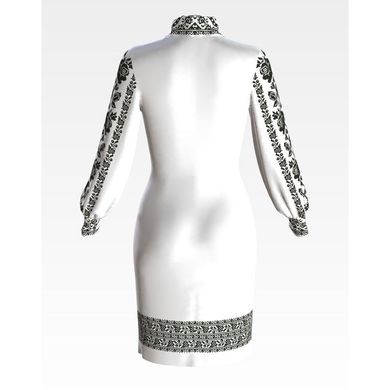 Набір для вишивки нитками Барвиста Вишиванка заготовки жіночої сукні – вишиванки Троянди монохром ПЛ081дБннннi