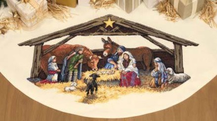 Рождественский вертеп (юбка под елку). Набор для вышивания крестом. Дименшенс Dimensions (08814) - Вышивка крестиком и бисером - Овца Рукодельница