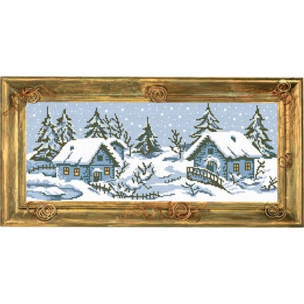 Зимовий пейзаж Канва з нанесеним малюнком Чарівниця S-14 - Вишивка хрестиком і бісером - Овечка Рукодільниця