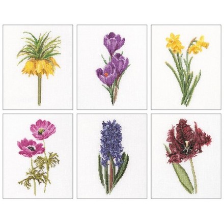 Набір для вишивання хрестиком Six Floral Studies Linen Thea Gouverneur 3083 - Вишивка хрестиком і бісером - Овечка Рукодільниця
