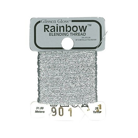 Rainbow Blending Thread 901 Silver Металлизированное мулине Glissen Gloss RBT901 - Вишивка хрестиком і бісером - Овечка Рукодільниця