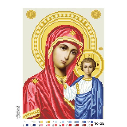 Схема картины Казанская Икона Божией Матери для вышивки бисером на ткани ТО051ан2332 - Вышивка крестиком и бисером - Овца Рукодельница