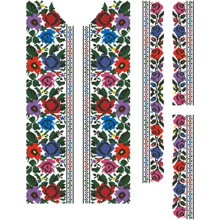 Заготовка мужской вставки для сорочки Борщевская для вышивки бисером ВЧ057кБнннн