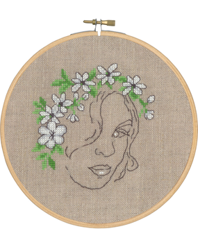Набір для вишивання Квіти у волоссі (Flowers in the hair) PERMIN - Вишивка хрестиком і бісером - Овечка Рукодільниця