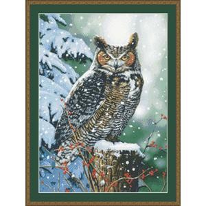 Silent Watch(Great Horned Owl) Kustom Krafts (98597) - Вишивка хрестиком і бісером - Овечка Рукодільниця