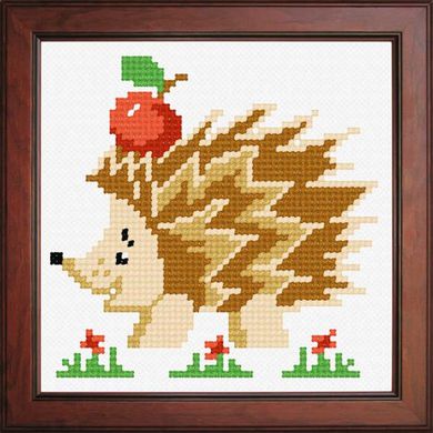 Ёжик с яблоком Ткань для вышивания с нанесённым рисунком Orchidea O-1220 - Вышивка крестиком и бисером - Овца Рукодельница