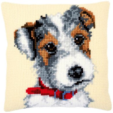 Собака с красным ошейником (подушка) Набор для вышивания крестом Vervaco PN-0169611 - Вышивка крестиком и бисером - Овца Рукодельница