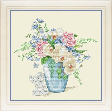 Натюрморт с орхидеями. Набор для вышивания нитками. OLANTA (VN-088) - Вышивка крестиком и бисером - Овца Рукодельница