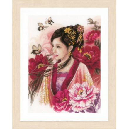 Набор для вышивания Lanarte Asian lady in pink Азиатская девушка в розовом PN-0170199 - Вишивка хрестиком і бісером - Овечка Рукодільниця