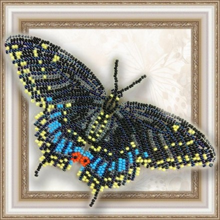 Набор для вышивки бисером бабочки на прозрачной основе Вдохновение Черный Махаон BGP-003 - Вишивка хрестиком і бісером - Овечка Рукодільниця