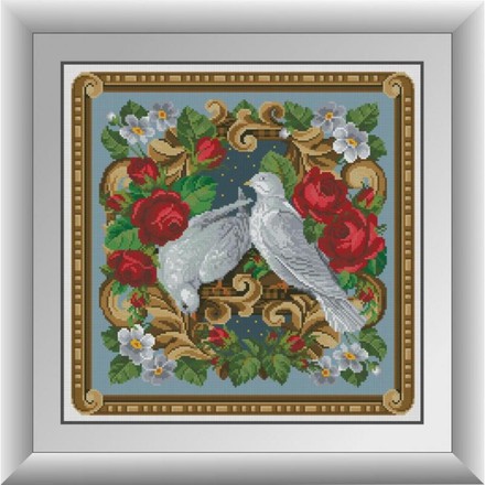 Пара голубів. Dream Art (30645D) - Вишивка хрестиком і бісером - Овечка Рукодільниця