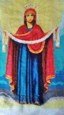 Ікона Покров Пресвятої Богородиці - Вишивка хрестиком і бісером - Овечка Рукодільниця