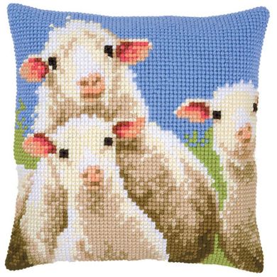 Интересные овцы Набор для вышивки крестом (подушка) Vervaco PN-0157426 - Вышивка крестиком и бисером - Овца Рукодельница