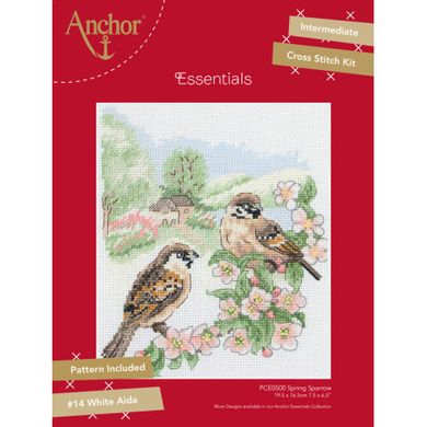 Набір для вишивання хрестиком Весняні горобці (Spring Sparrow) ANCHOR PCE0500 - Вишивка хрестиком і бісером - Овечка Рукодільниця
