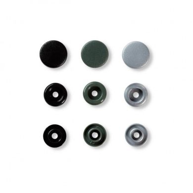 Кнопки Color Snaps (серого цвета) Prym 393003 - Вишивка хрестиком і бісером - Овечка Рукодільниця