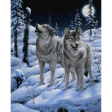 Набор для вышивания Kustom Krafts 99537 Howling at the Moon- Wolves - Вишивка хрестиком і бісером - Овечка Рукодільниця