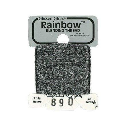 Rainbow Blending Thread 890 Grey Металлизированное мулине Glissen Gloss RBT890 - Вишивка хрестиком і бісером - Овечка Рукодільниця